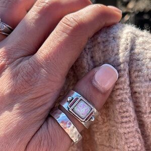 ✨Faux MoonStone & Silver Ring Boho Ring  ✨